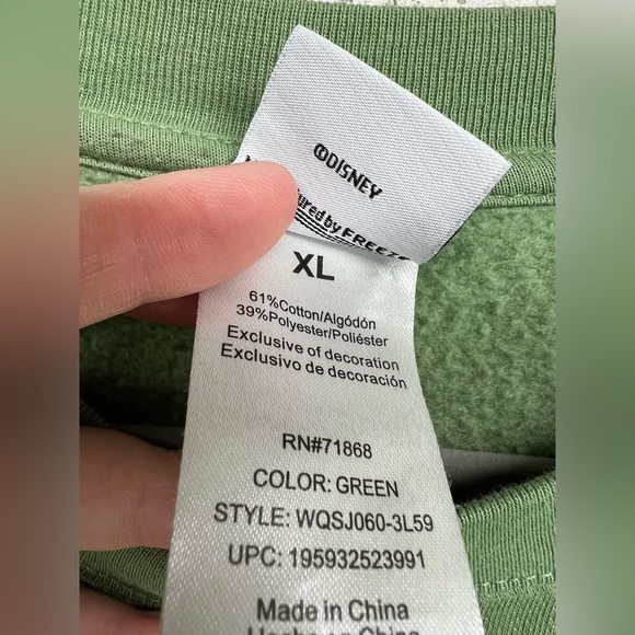 Disney 101 Dalmations Green Crew Neck Sweatshirt XL - Picture 4 of 7